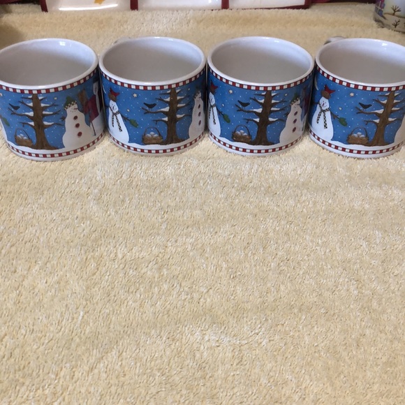 DEBBIE MUMM - Set of (4) 12 oz. SNOWMAN MUG SET Ceramic Christmas Mugs 2… - Picture 2 of 5